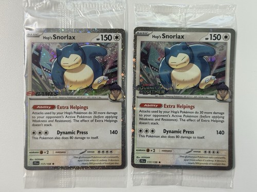 EB Games Hop’s Snorlax 117/159 Journey Together Stamped Promo Pair SEALED