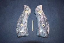 SMITH & WESSON K FRAME ROUND BUTT PREMIUM GRADE GIRAFFE BONE  / STAG GRIPS