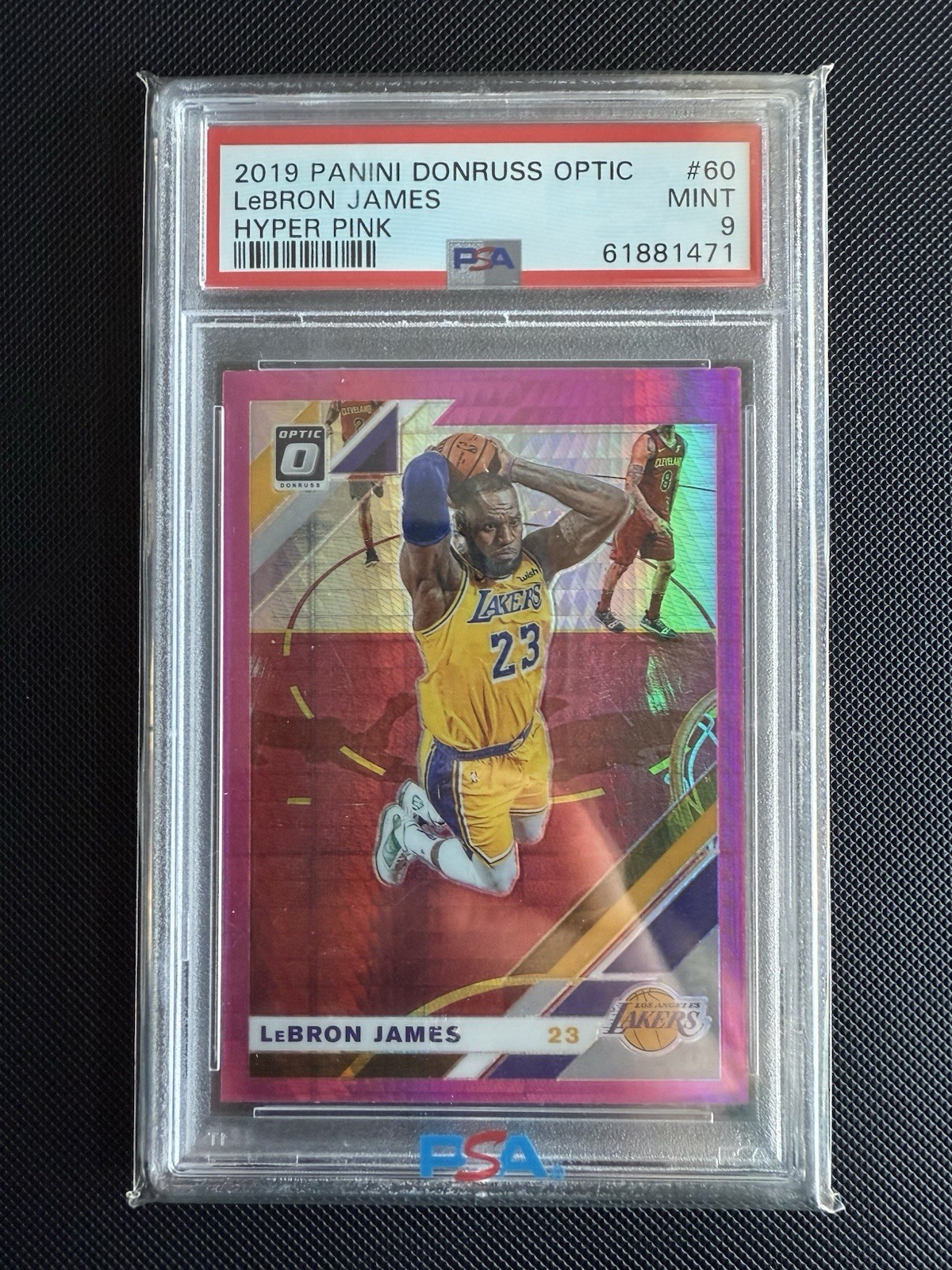 Panini 2019-20 Donruss Optic LeBron James #60 Hyper Pink PSA 9 Lakers