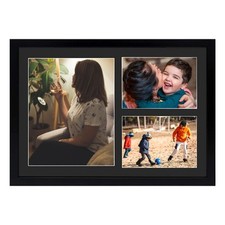 Golden State Art, 12x17 Black Wood Picture Frame - Black Mat for 8x10 and 5x7