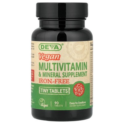 Vegan Multivitamin & Mineral Supplement, Iron-Free, 90 Tiny Tablets