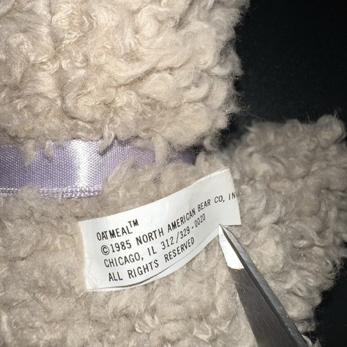 Vintage 1985 North American Bear Oatmeal Teddy Plush Toy 10" Squeaker HTF! - Picture 6 of 7