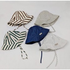 Wide Brim Summer Child Sun Hat Baby Striped Fisherman's Hat Children Cotton Buck