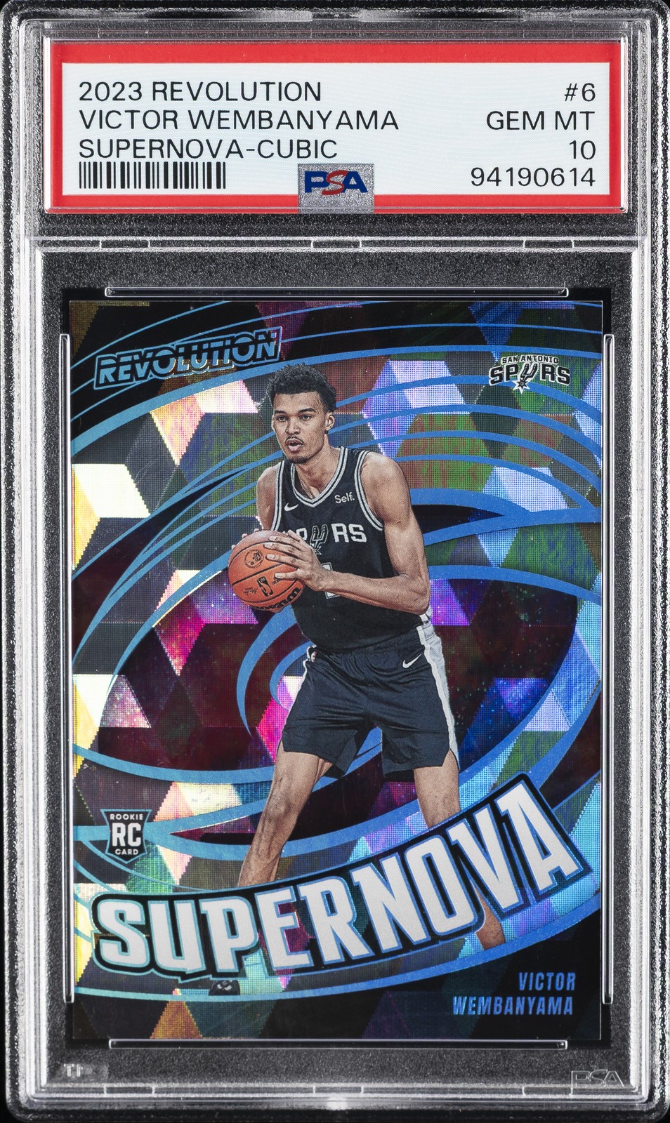 2023 PANINI REVOLUTION SUPERNOVA CUBIC #6 VICTOR WEMBANYAMA 16/50 PSA 10