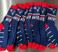 New England Patriots Premium Knit Crew Socks Mens 8-12, Womens 9.5-13 Football