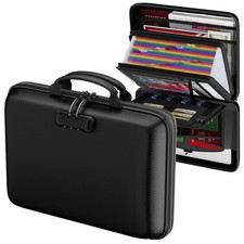 Fireproof Document Box with Lock, Hard Case Fire  Water Resistant File Organ...