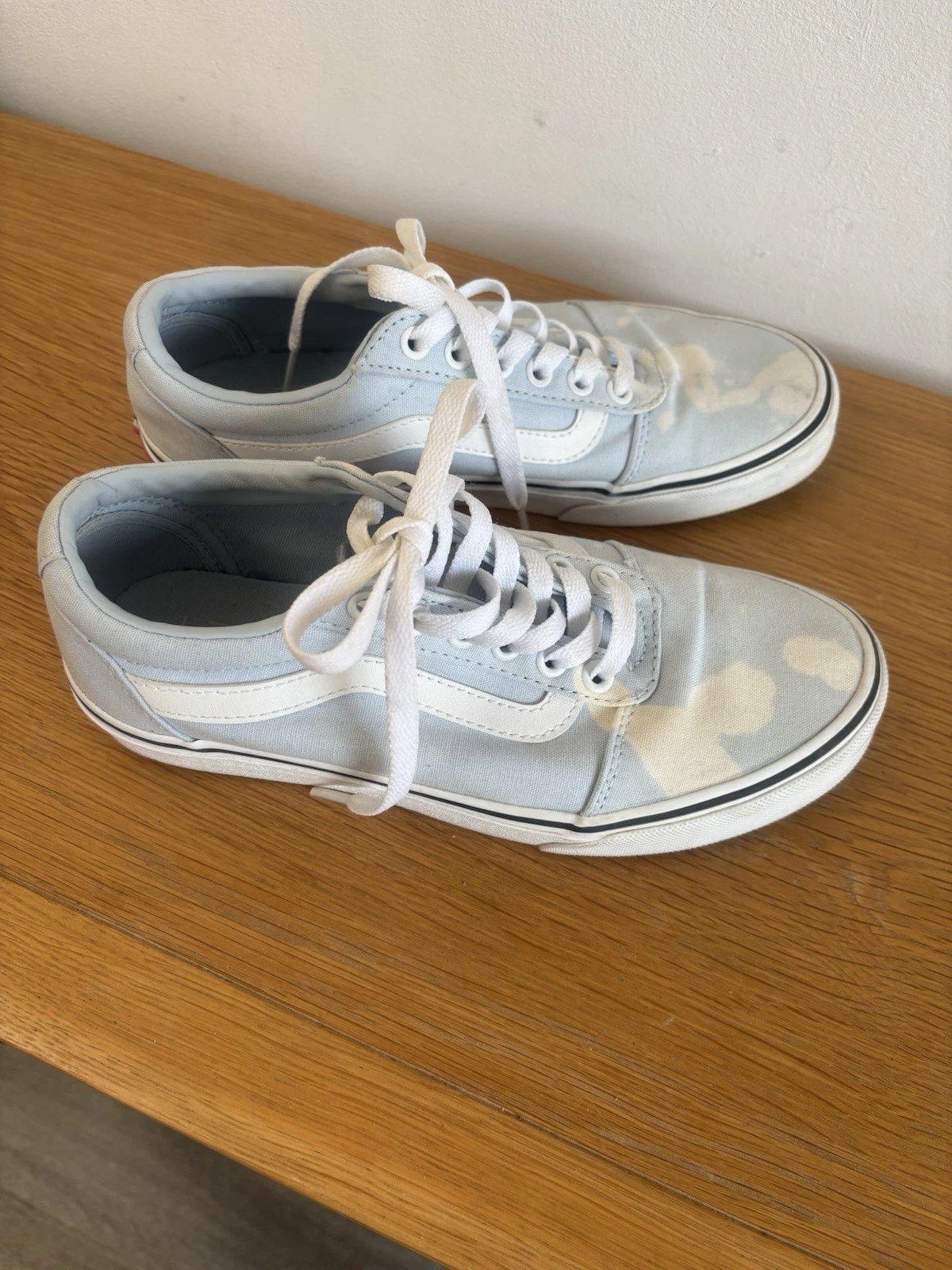 Scarpe da ginnastica Vans da donna bianche blu candeggina scarpe da ginnastica basse in tela taglia 5