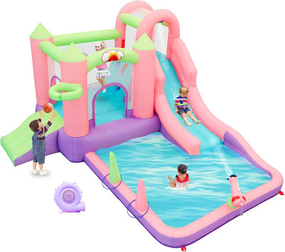 Inflatable Water Slide and Water Park with Blower, 9 in 1 Bounce House Bouncy Ca