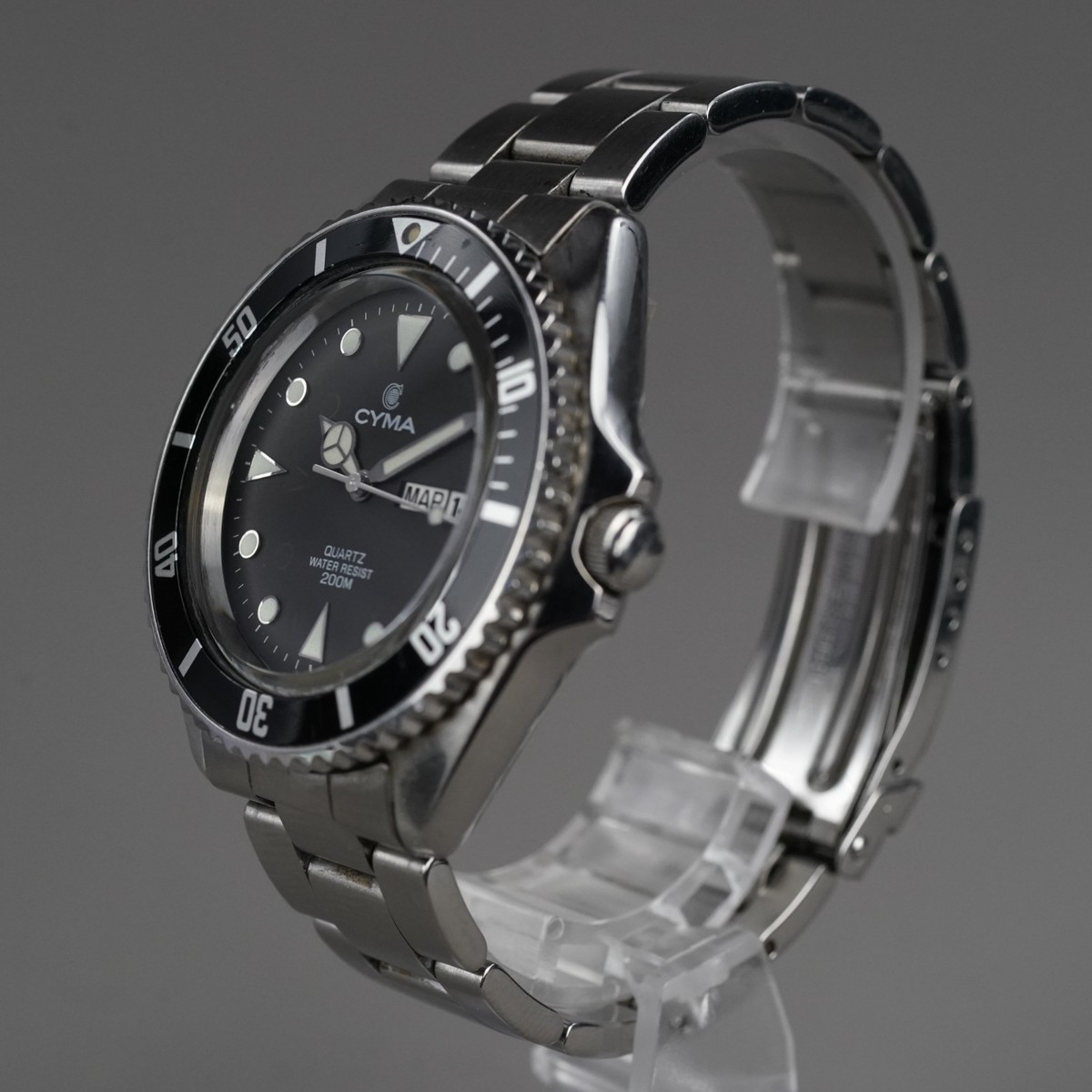 Cyma 9111 Diver Quartz Watch Black 40mm for sale online | eBay