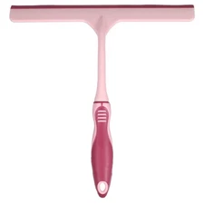 Shower Squeegee 9.8 Inch Cleaner Tool with Hole for Glass Window, Pink