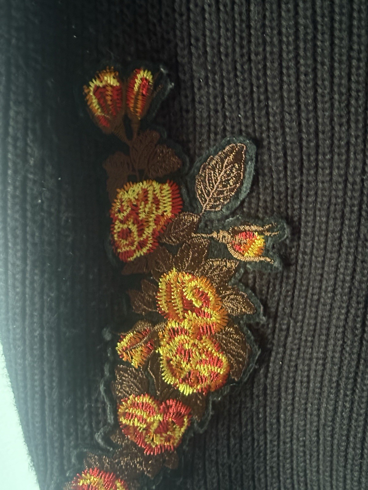 Bloomingdales AQUA Embroidered Patch Cardigan Swe… - image 6