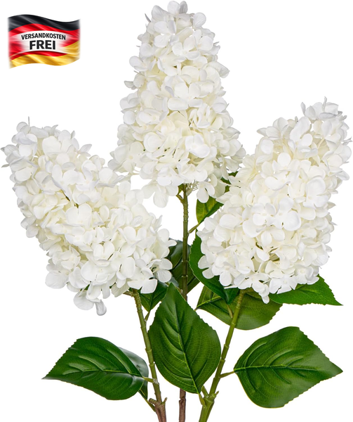KüNstliche Hortensien Set 3Er Rispenblumen FüR Dekorationen, Weiß, Langlebig-image
