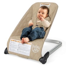 Folding Infant Bouncer Portable Baby Rocker with Breathable Backrest Aluminum