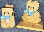 Rare Tienshan Country Bear Wooden Napkin / Shaker + Sweetener Holder 2 Pieces — photo 2
