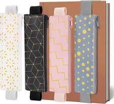 Elastic Pen Holder for Notebook, Bible Journaling, 4 Pack PU Leather Pen Hold...