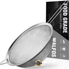 9" Large Fine Mesh Strainer, Kitchen Metal Food Strainers with Sturdy Handle NEW