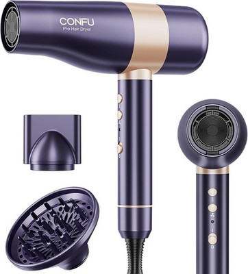 Hair Dryer, CONFU Blow Dryer with Diffuser Negative Ionic Hair Dryer, 110000 RPM