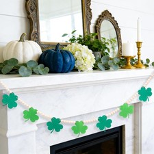 St. Patrick's Day Garland St. Patrick's Day Decorations Shamrock Garland Felt Sh
