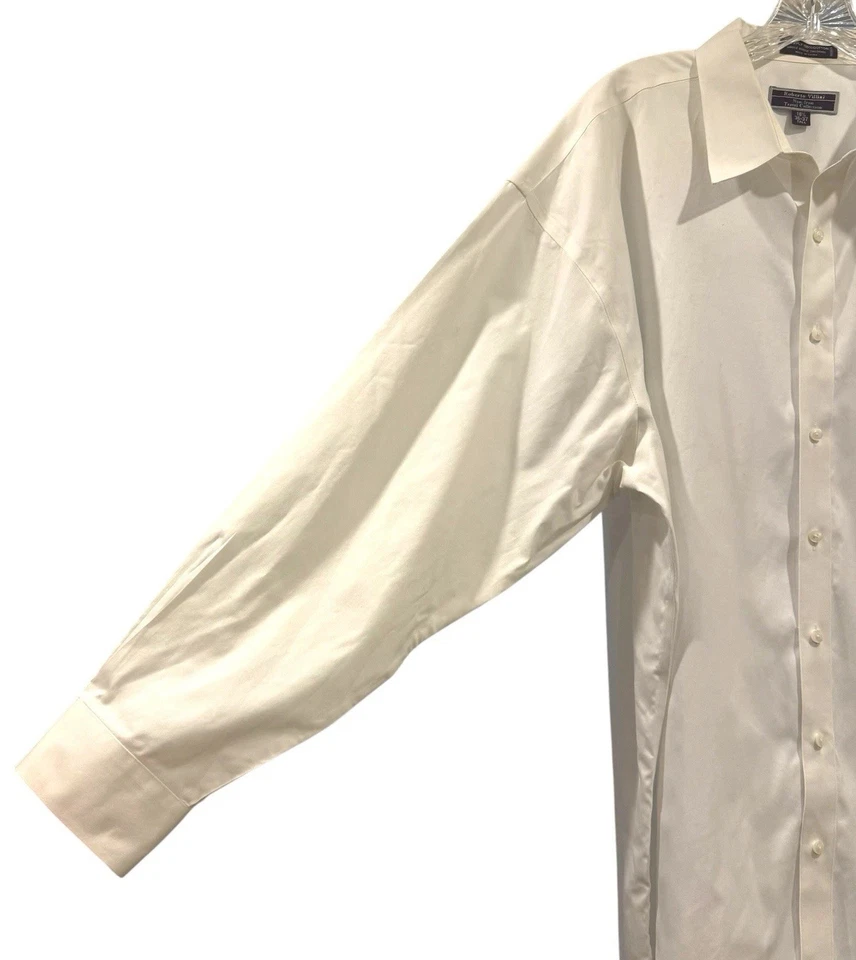 Camisa blanca Roberto Villini de un solo hilo para hombre 18,5x36-37 alta sin hierro sedosa Foto 3 de 4