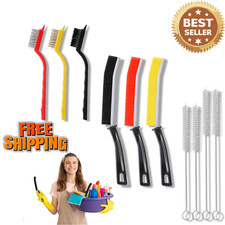 10 Pack Crevice Cleaning Brush Set,Hard Bristle Crevice Cleaning Brush,Wire Brus