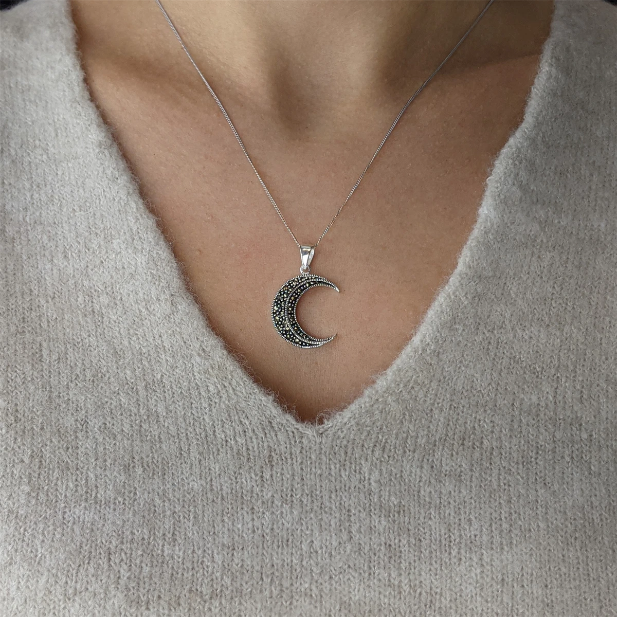 Sterling silver crescent moon deals pendant