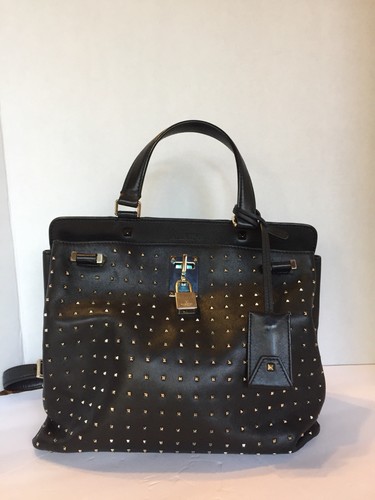 Auth Valentino Negro Cuero rockstud Joy Lock Medio Bolso de Mano Cartera  MSRP $3545 | eBay