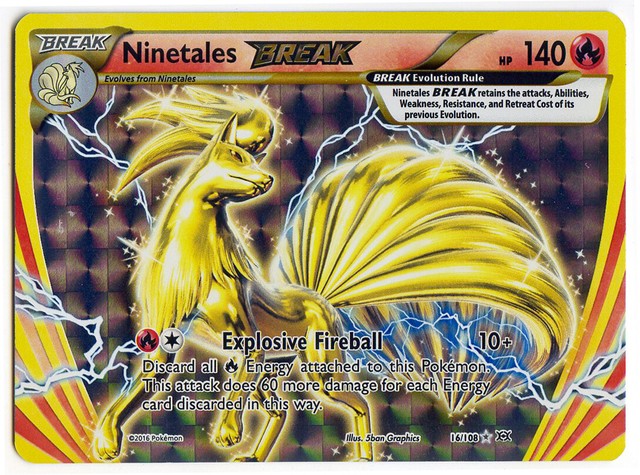Ninetales Break 16/108 Holo Rare + Ninetales 15/108 Holo Evolutions NM