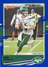 2020 DONRUSS BLUE PARALLELS VARIATIONS SAM DARNOLD JETS PRESS PROOF - B3431