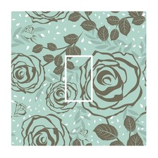 Duck Egg Blue Modern Rose Floral Light Switch Vinyl Sticker Cover Skin Decal