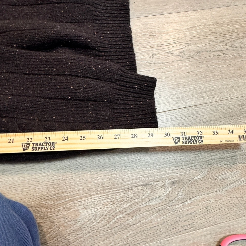 Cherokee Lambs Wool Blend Sweater Cable Knit Crew Neck Brown Speckled XL Xlarge - Image 3 of 4