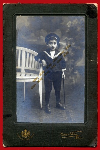 #33729 BRAILA Romania 1900s. Boy in “sailor” costume. Photo on cardboard