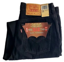 Vintage Levis 512 Womans Black Jeans Red Tab Size 13 S Made In USA New With Tags