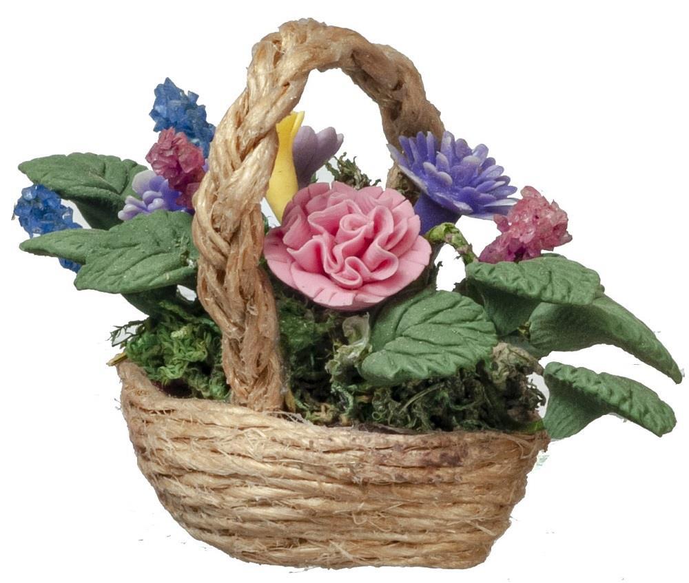 Bambole Casa Carnations Fiore Floreale Display Cestino 1:12 Giardino Accessorio