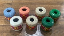 Lot of 7 South Maid Crochet Thread Skeins Spools Assorted Colors Crafting