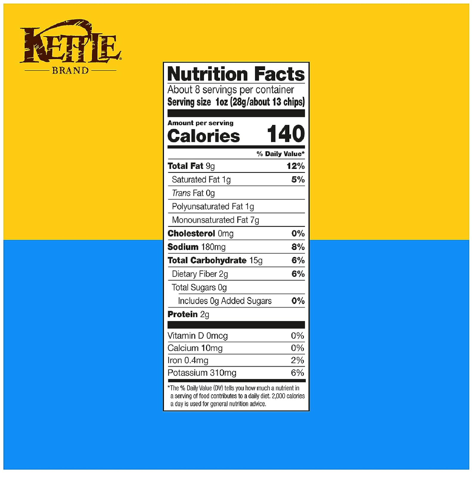 Kettle Brand Sea Salt and Vinegar Kettle Potato Chips GlutenFree Non