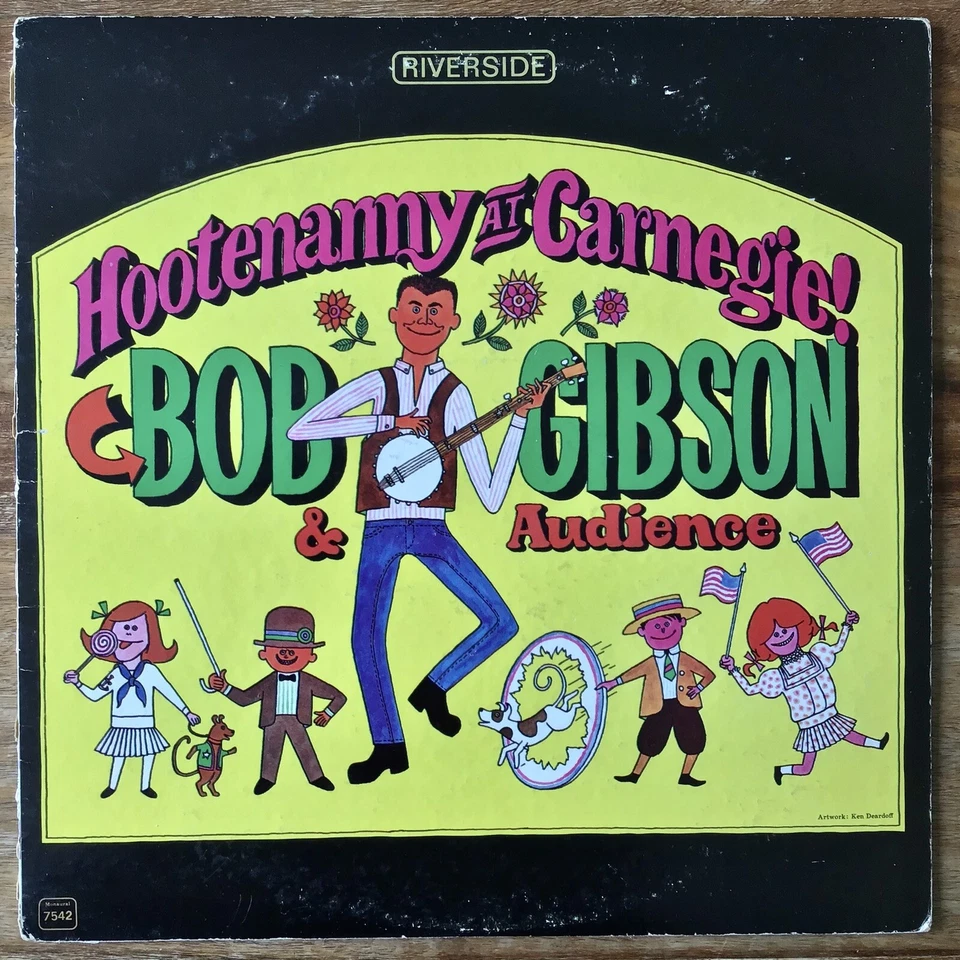 Bob Gibson ~  Hootenanny At Carnegie (Riverside RM 7542) 1963 USA Vinyl Import - Image 2 of 4