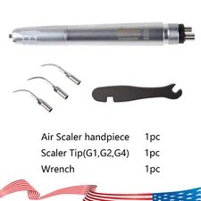 Dental Ultrasonic Air Perio Scaler Handpiece 4 Hole & 3 Tips G1 G2 G4 SANDENT