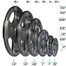 Body-Solid Gray Grip Cast Iron Olympic Plates...