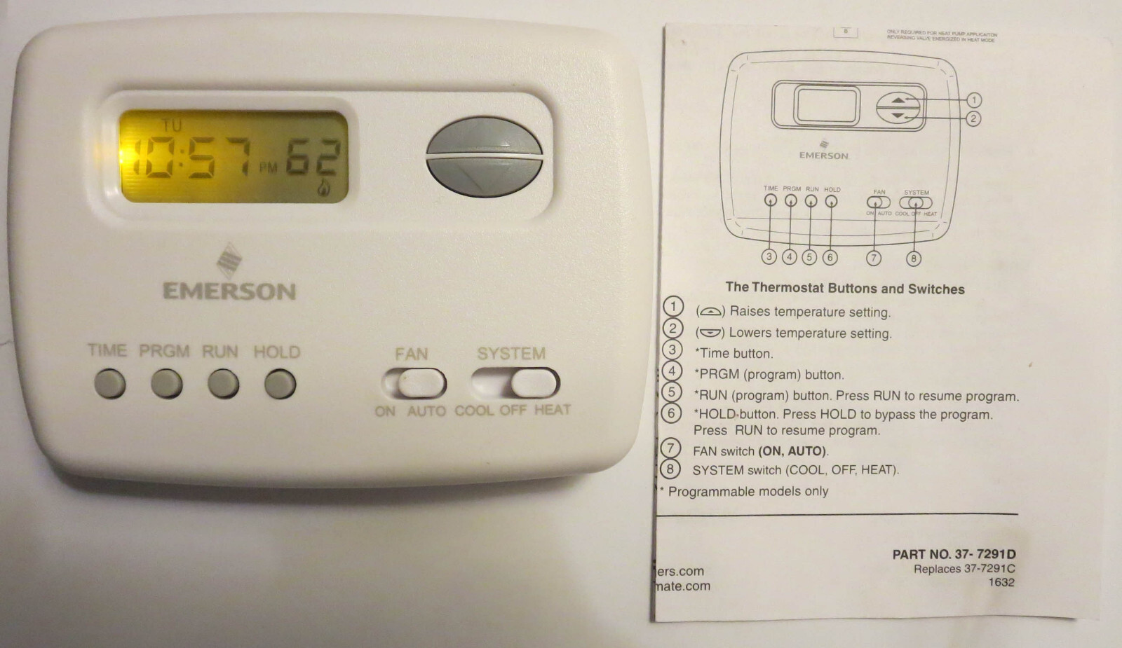 Wire Programmable Thermostat White-Rodgers® 24 Volt Programmable