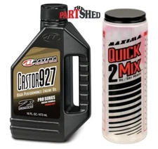 Maxima Quick Mix 2 Stroke Ratio Measuring Bottle With 16oz Castor 2 Stroke Oil