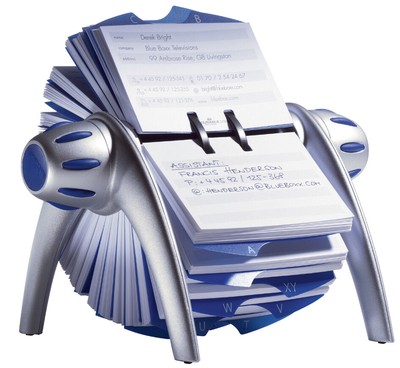 DURABLE Adresskartei TELINDEX flip metallic silber / blau
