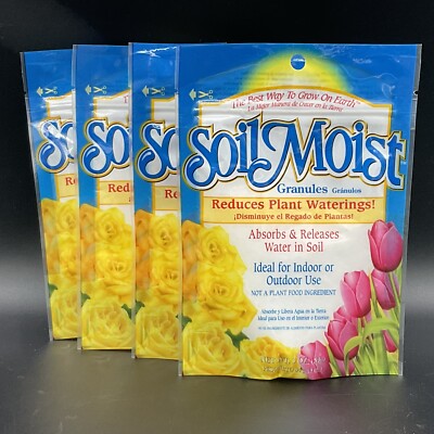 Soil Moist Granules Reduce Plant Watering 3oz Ea. NEW Sealed 4 Pkg. 12 Oz Total