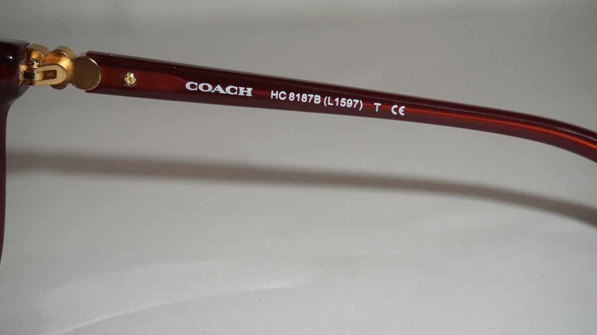 COACH New Sunglasses Milky Black Cherry Brown HC8187B (L1597  display picture 3