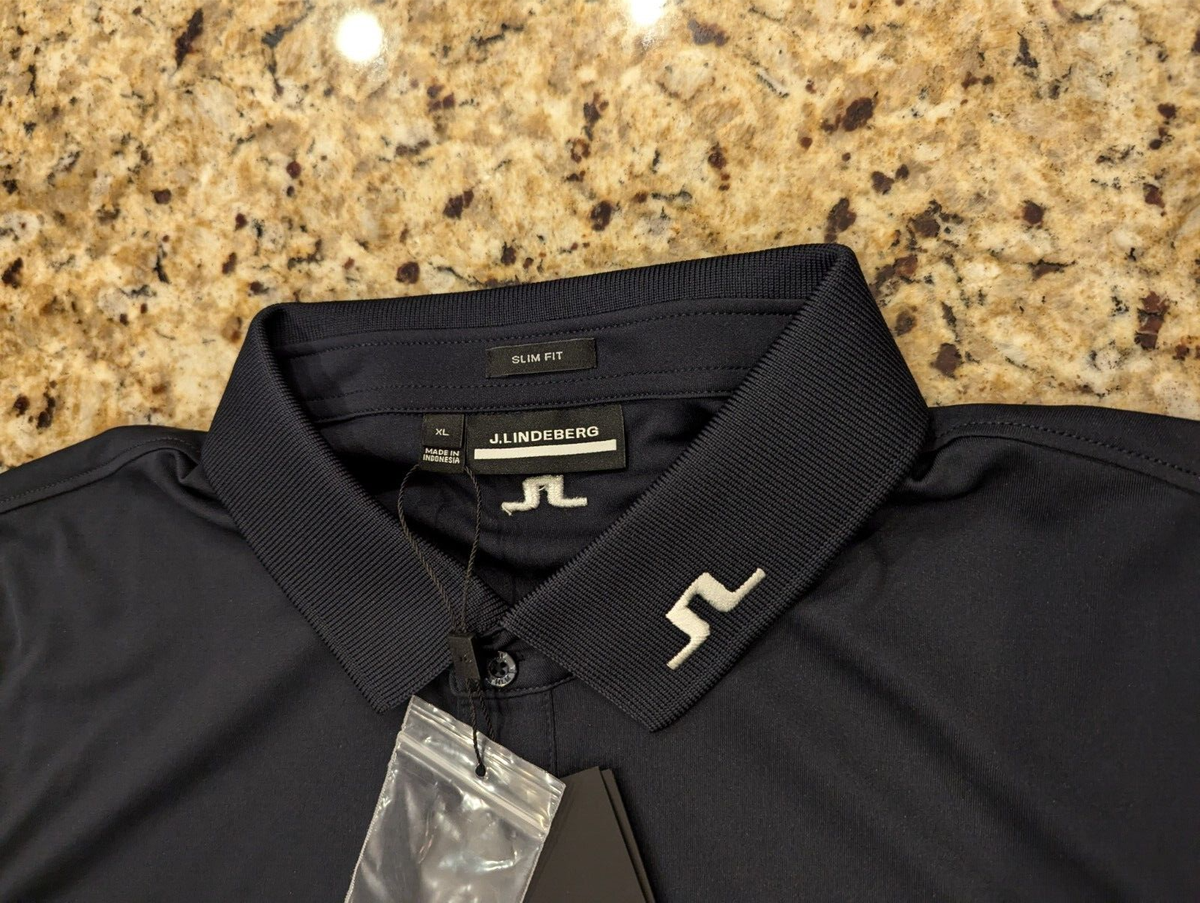 J Lindeberg Men's Tour Tech Slim Fit Golf Polo Navy size XL | eBay