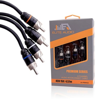 Premium Series 15ft. 4-Channel Car Audio RCA Cable   Double Shielded,..