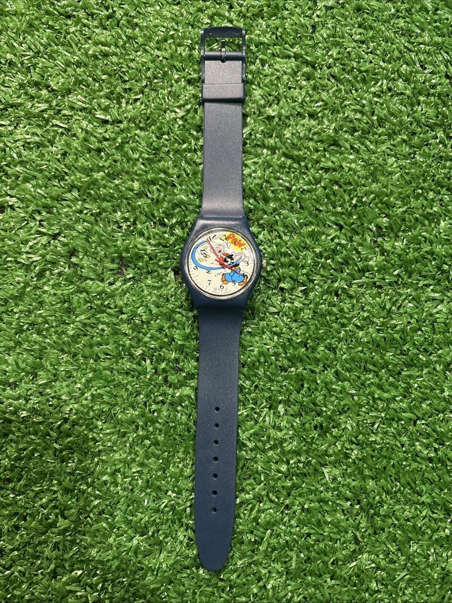 Vintage Popeye Watch QUARTZ WATER RESISTANT BLUE NEED BATTERY