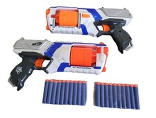 Lot 2 Nerf N-Strike Elite Strongarm + 20 fléchettes neuves blasters slam-fire