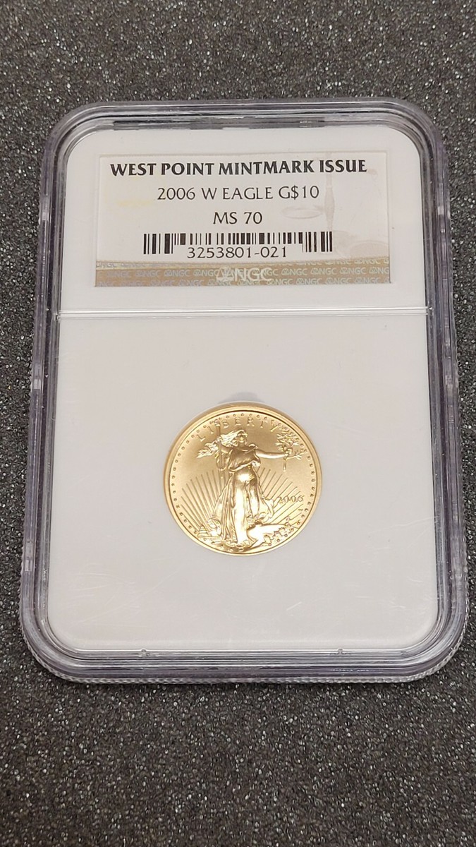 2006 W $10 Gold Eagle MS70 NGC West Point Mintmark Issue 1/4 Ounce