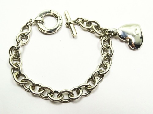 LAGOS Caviar Sterling Silver Heart Charm Chain Bracelet - Picture 2 of 7