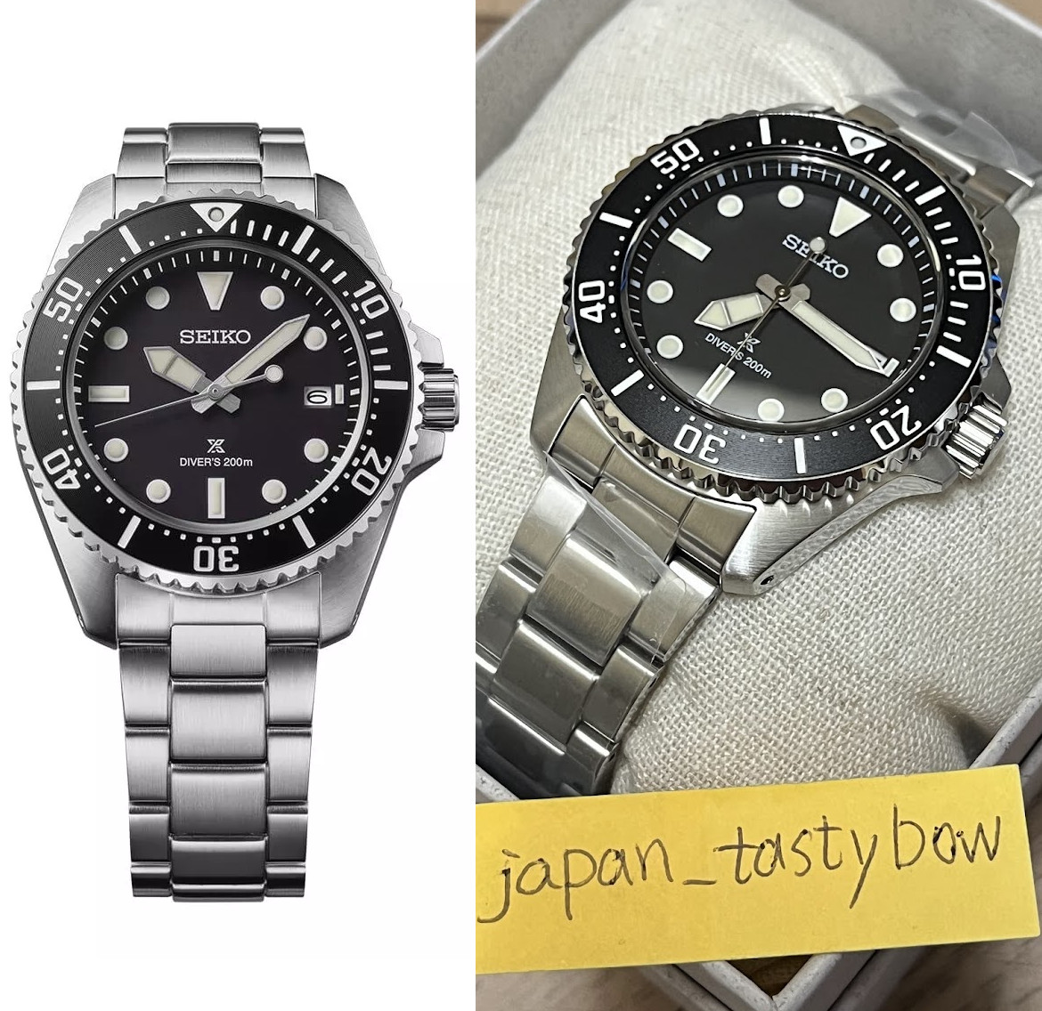 Seiko Prospex SBDJ063 Black Dial 200m Diver Scuba Stainless Solar